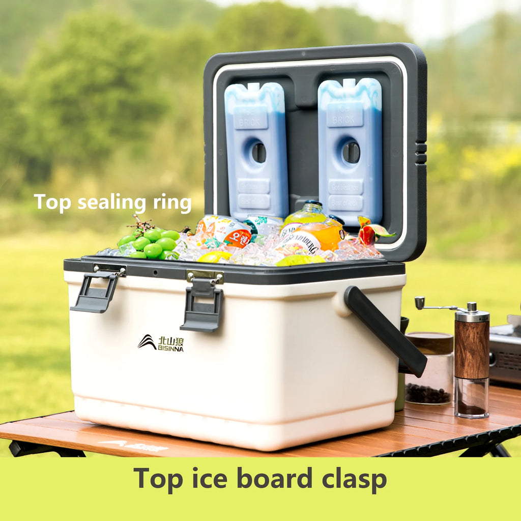 BISINNA Camping Ice Box Large Capacity Car Refrigerator Portable Cooler Box Outdoor Beach Fishing Picnic Barbecue Ice Bucket