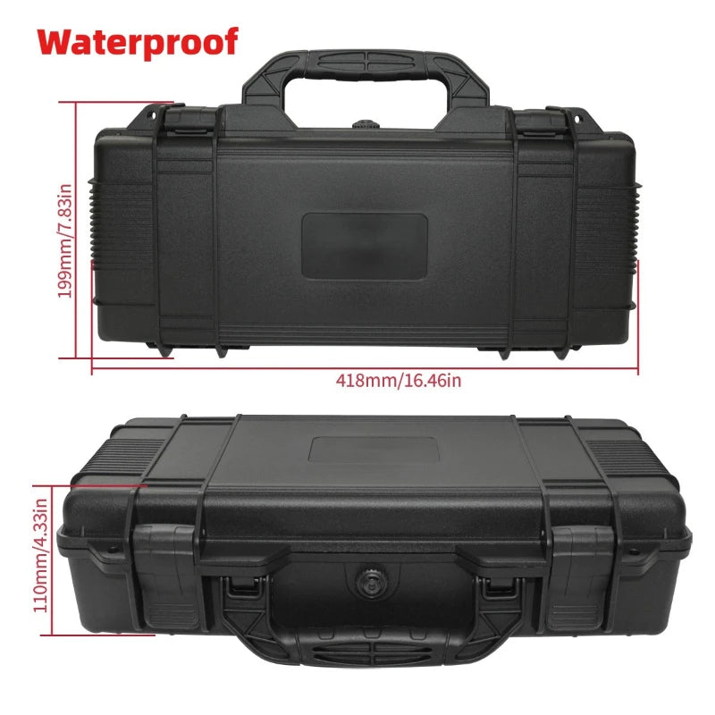 Hard Shell Portable Storage Box with Foam Insert Shockproof Tool Organizer for Outdoor and Workshop Use