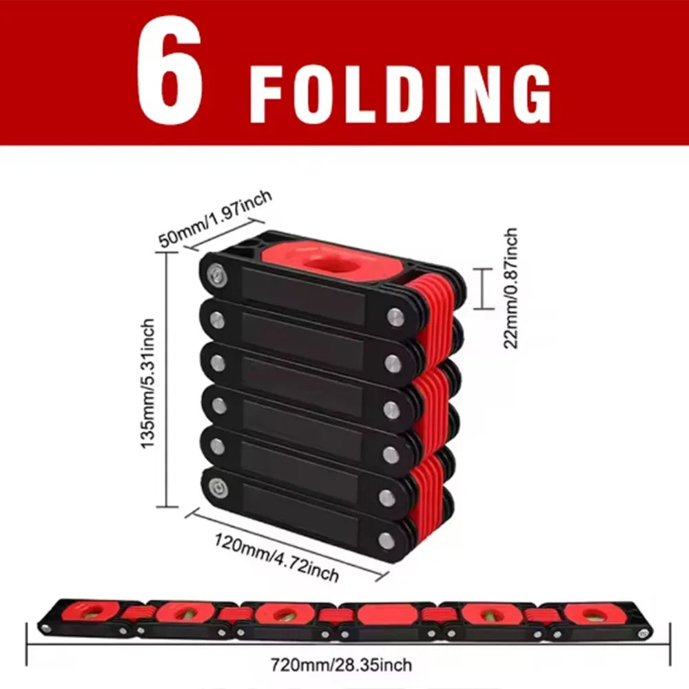 High Precision Folding Horizontal Ruler Strong Magnet Folding Extend Magnetic Level Meter Durable Practical Angle Finder Gauge