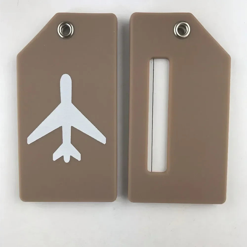 Color Fashion Silicone Luggage Tag Men Women Boarding Baggage Name Tag Suitcase Address Label Holder Portable Travel Accessories