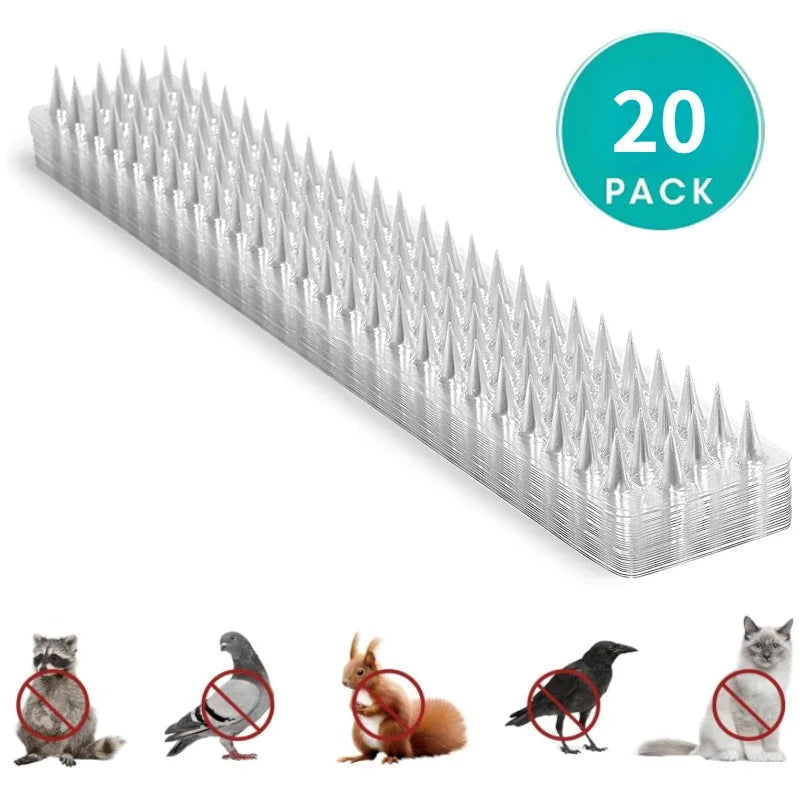 10/20/30Pcs Spikes Repeller Cat Plastic Bird Repellent Anti Pigeon Anti-bird Squirrel Garden Fences Control Transparent Spikes