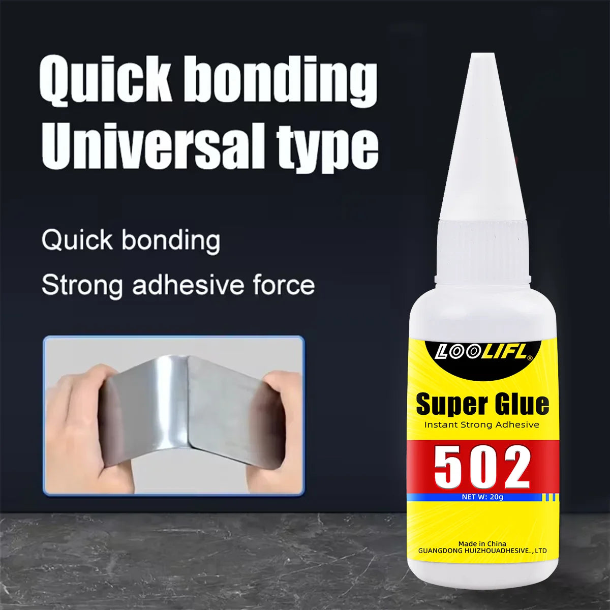 LOOLIFL 502 Glue 20g, Instant Strong Adhesive,High Strength,  Universal Super Glue for Metal, Plastic, Leather, Wood, Ceramics,