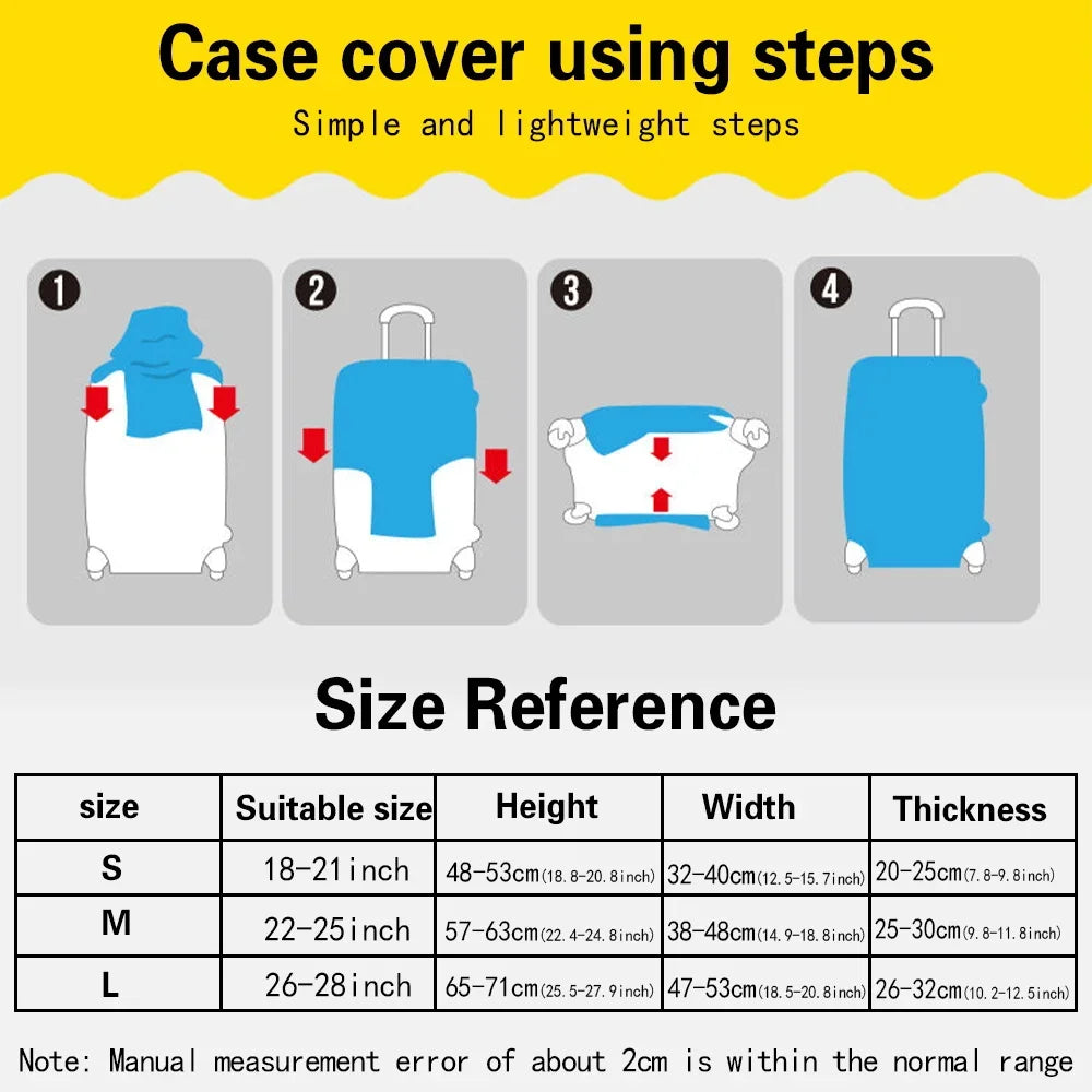 Luggage Protective Cover Thicken Elastic Luggage Dust Case Bag for 18-28 Inch Travel Suitcases Mouth Pattern Travel Accessories