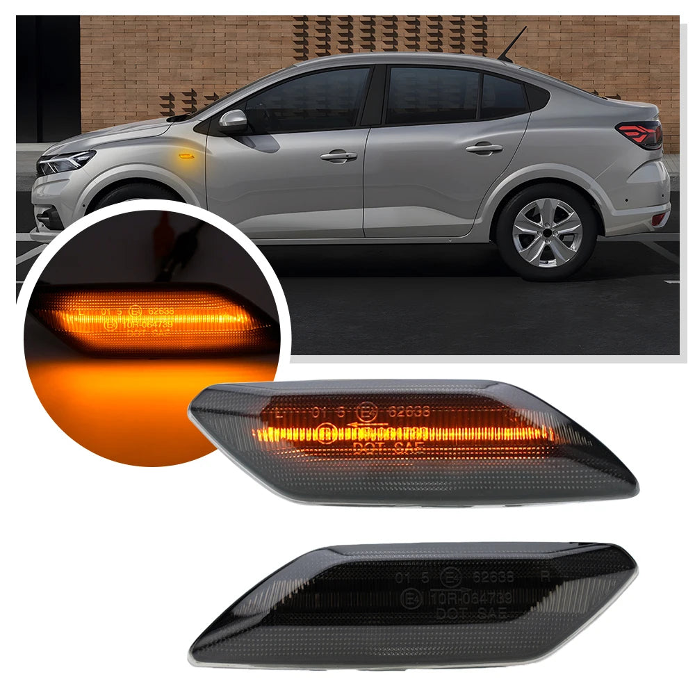 2PCS For 2021 2022 +Dacia Sandero Stepway MK3 Jogger Logan Renault Taliant LED Turn Signal Lights Indicator side marker Lamp