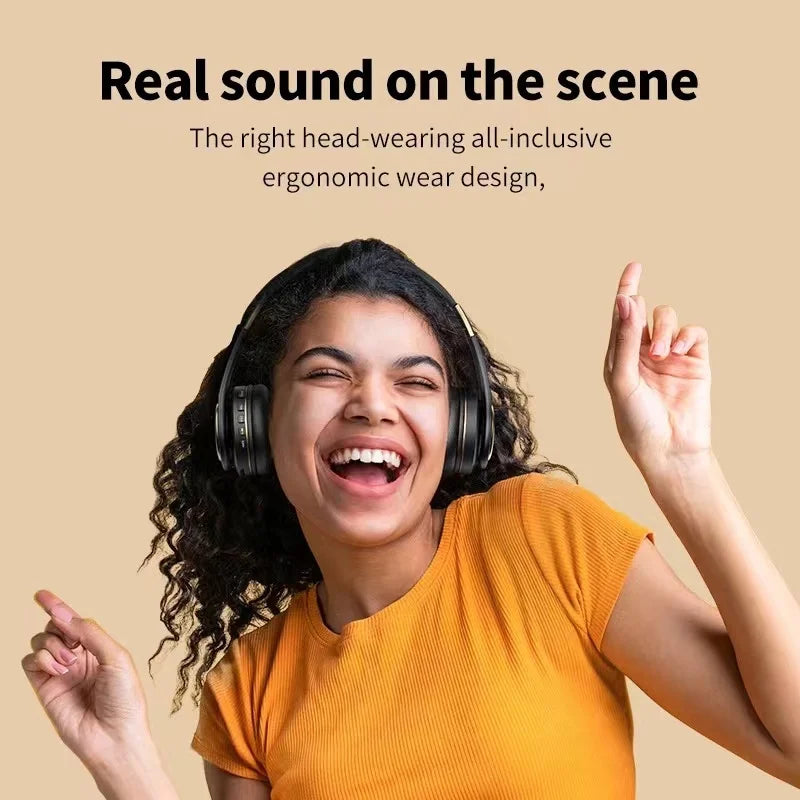 EOENKK T8 Wireless Headphones Bluetooth 5.3 Stereo Surround Sound Foldable Sport Low Latency Gaming Headset With Noise Reduction