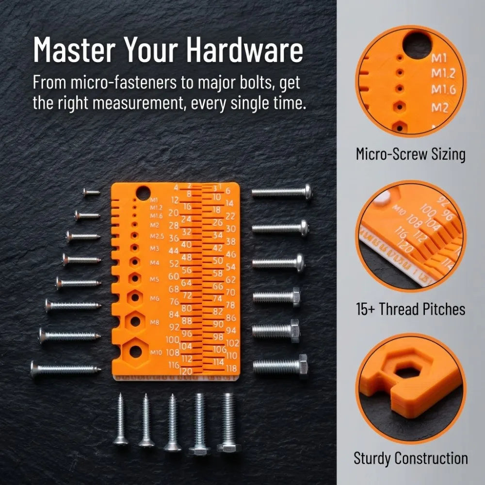 Portable Screw Measuring Tool M1-M10 Specifications Precision Wire Gauge Multifunctional Easy Use Thread Checker Workshop Use