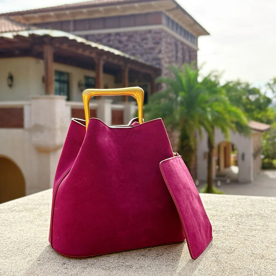 Genuine Suede Leather Women Shoulder Crossbody Bucket Bag Luxury Designer Ladeis Small Handbag for Woman Cowhide Female Tote New