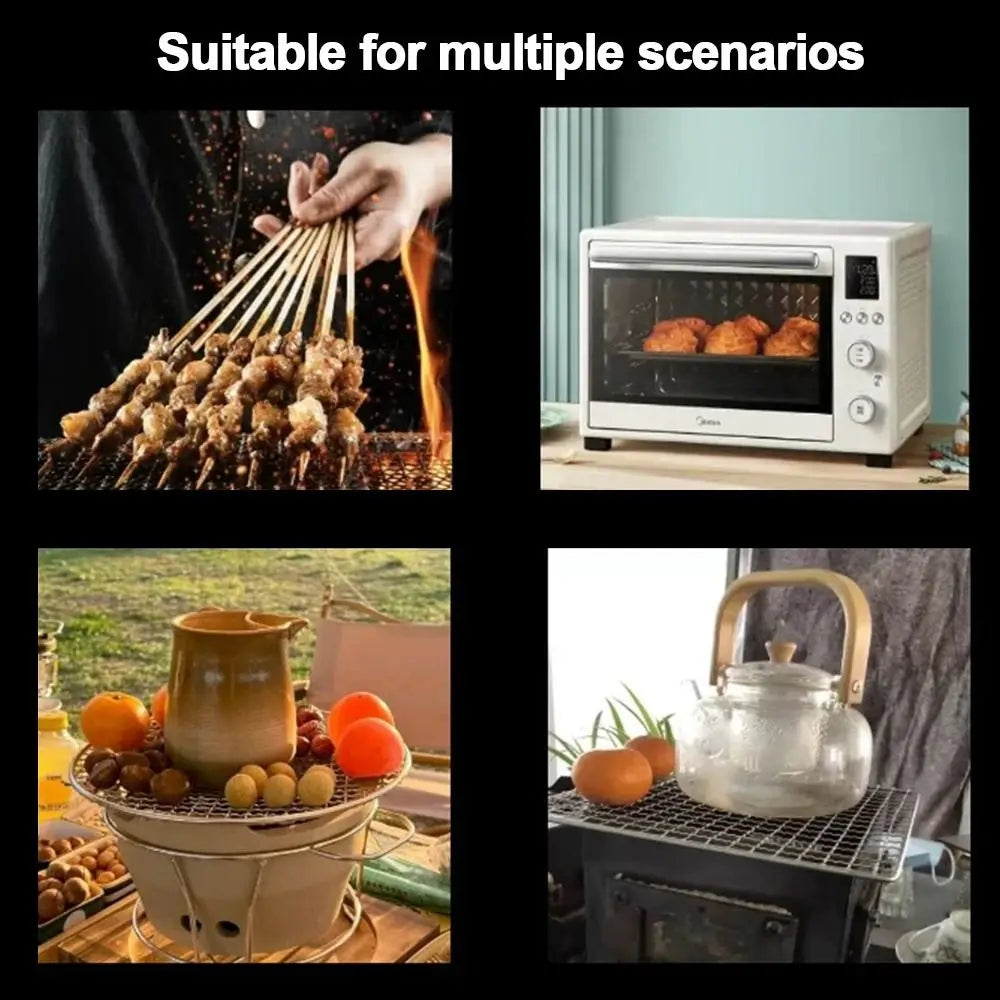 New Iron Wire Grill Racks Reusable Square Grill Net Nonstick Barbecue Net