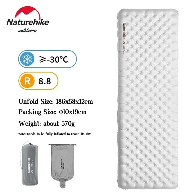 Naturehike Camping Mat 3.5/5.8/8.8 High R Value Ultralight Warm Inflatable Mattress Outdoor Portable Folding Inflatable Mats
