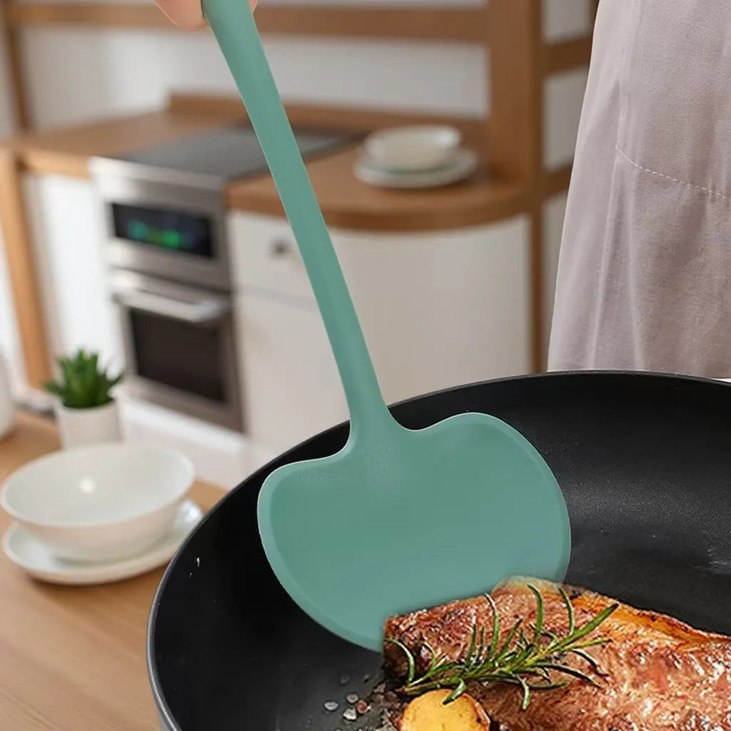 1pc silicone mushroom-shaped long-handled spatula, non-stick pan spatula, high-temperature resistant stir-frying spatula