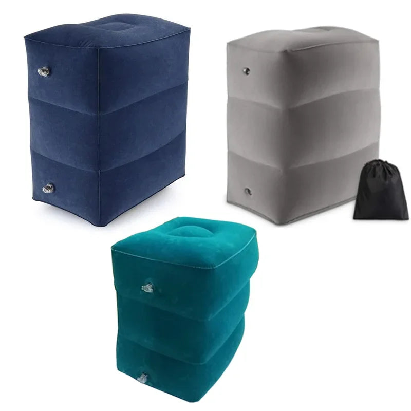 PVC Kids Flight Sleeping Footrest Pillow Resting  On Airplane Car Bus Pillow Inflatable Travel Foot rest Pillow Foot Pad