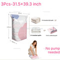 No Pump Vacuum Compression Bag  Space Saving Compression Bag Reusable Visible Organizer Quilt Blanket Clothes Wardrobe Storage