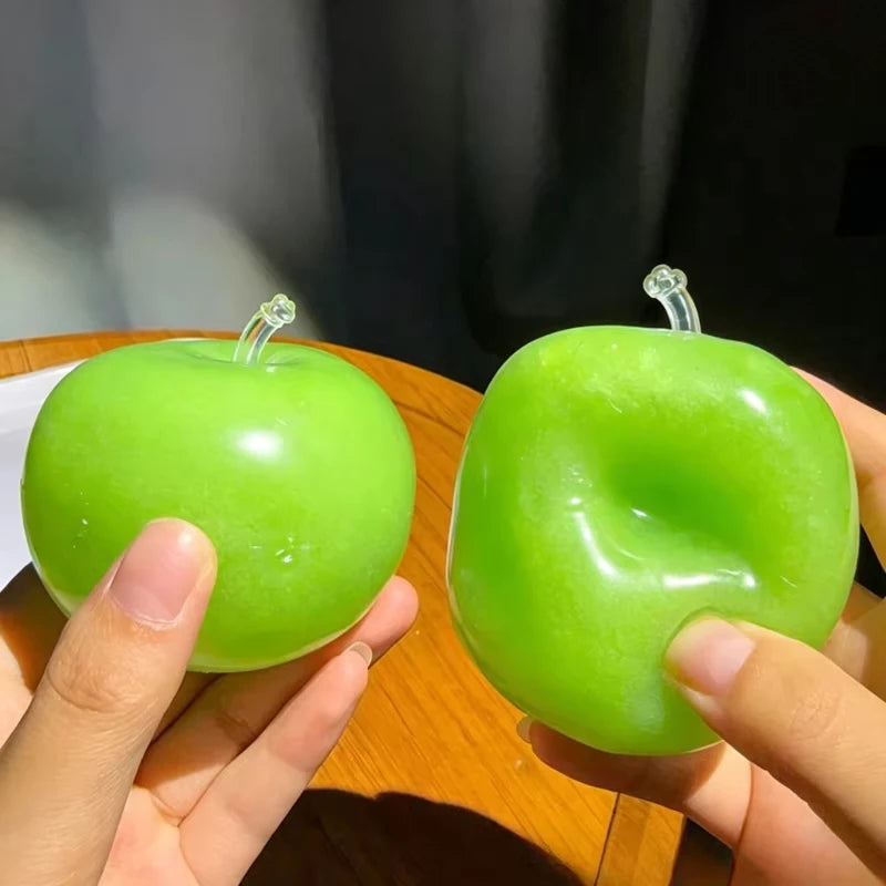 Green Apple Slushie Stress Ball Squishy Toy Crunchy Moldable Non-Bounce Sensory Fidget Toy Medium Grip Strength Training Gift