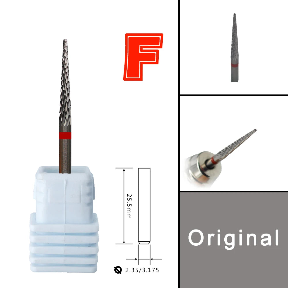 RolinStar Dental&Nail 9 type with Spiral Cut powder Carbide Burr nail drill bit cuticle clean