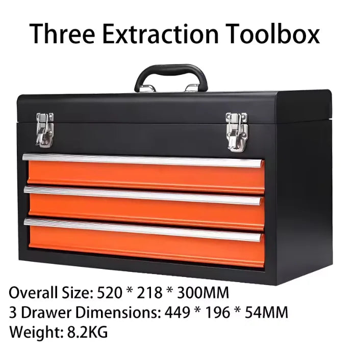 Portable Metal Tool Box With 3 4 Drawers Waterproof Design For Electrician Maintenance And Home DIY Projects