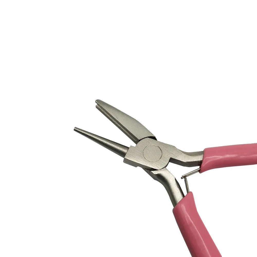 4.5 Inch Pink Round Concave Pliers Wire Looping Pliers Mini Precision Pliers Wire Bending Tools for DIY Jewelry Making Hobby Pro