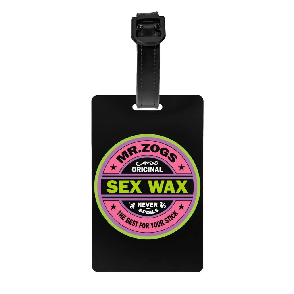 Custom Mr Zogs Sex Wax Luggage Tag With Name Card Surfing Surf Gift Privacy Cover ID Label for Travel Bag Suitcase