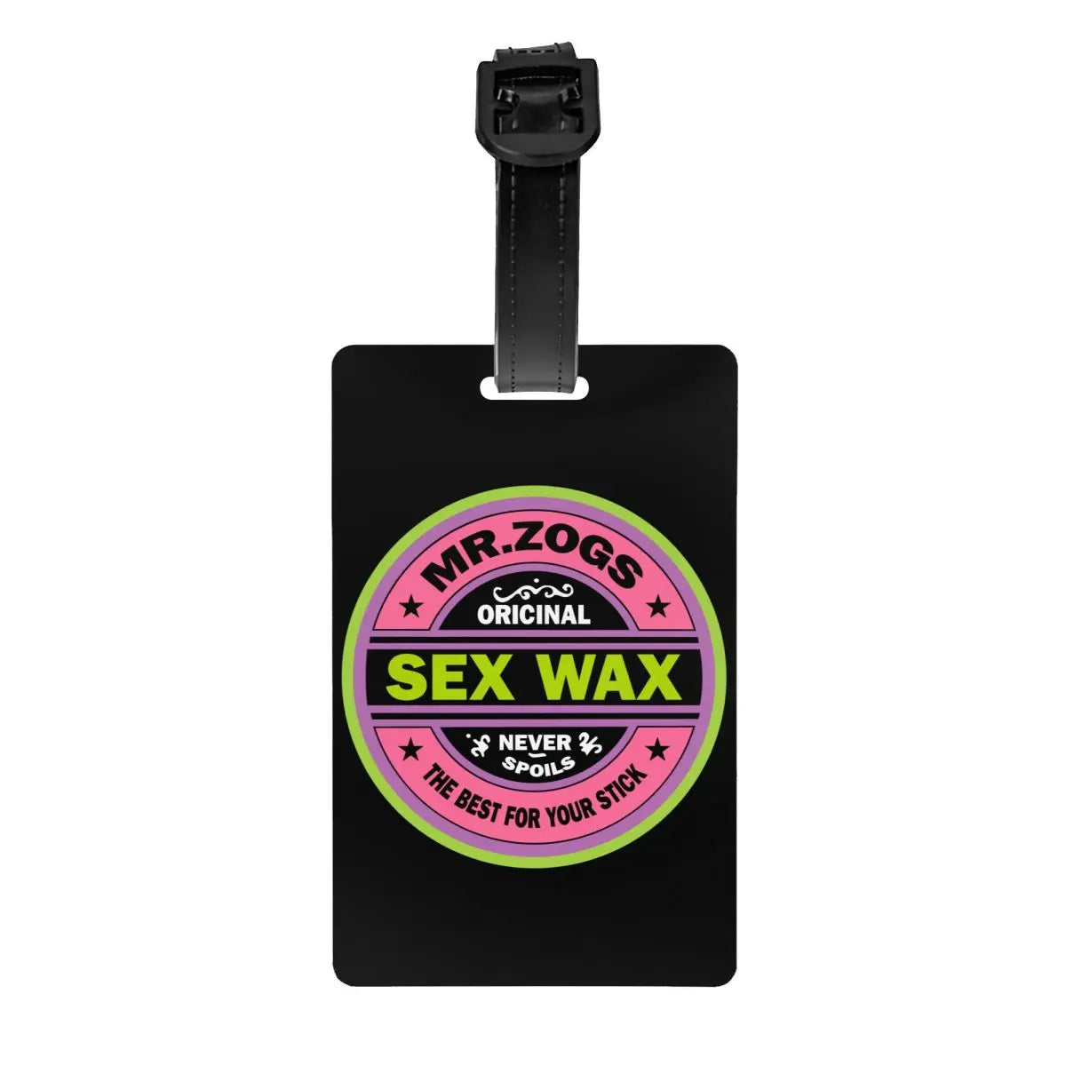 Custom Mr Zogs Sex Wax Luggage Tag With Name Card Surfing Surf Gift Privacy Cover ID Label for Travel Bag Suitcase