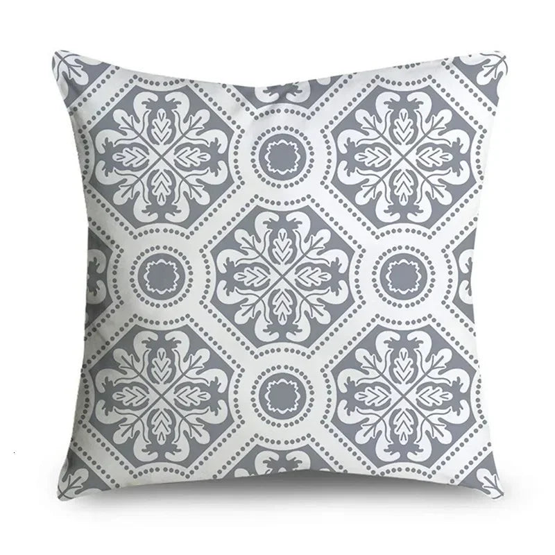 Gray Striped Geometric Double-sided Printed pillow cover Short plush Suitable living rooms bedrooms sofas throw cushion cover