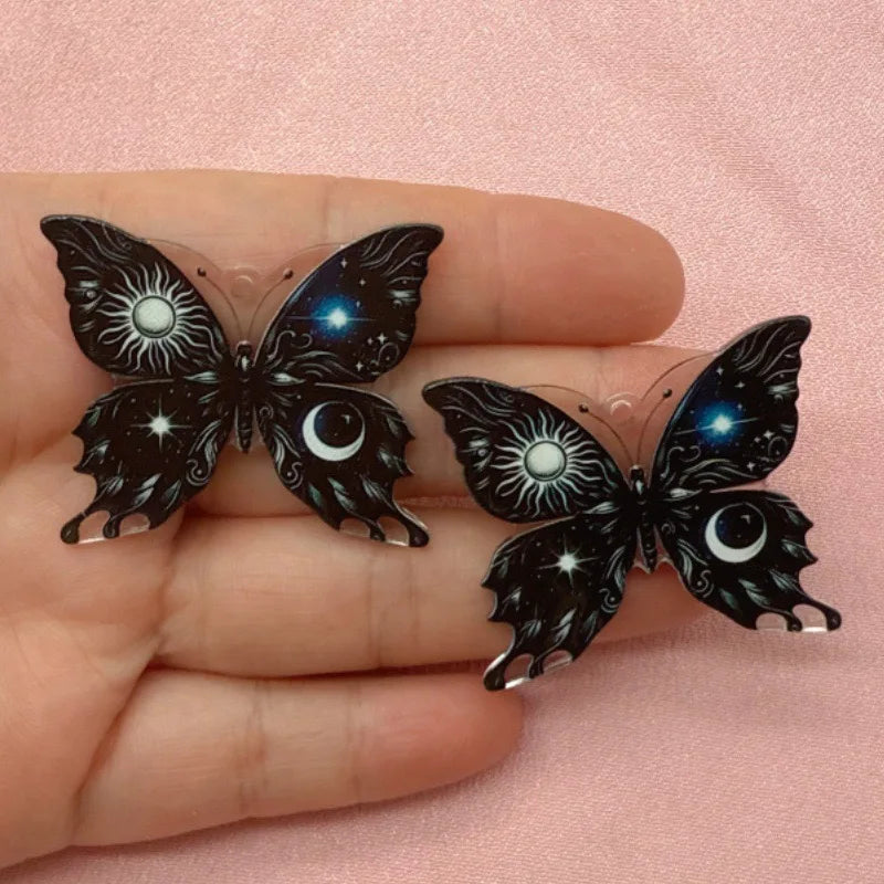 10pcs Butterfly Acrylic Pendant Halloween Skull DIY Jewelry Making Earrings Keychain Accessories