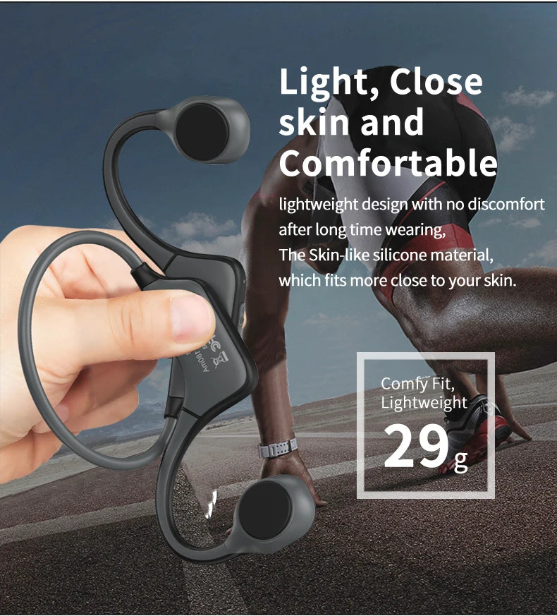 2024 Classic DG08 Bone Conduction Headphone Wireless Bluetooth Headset with MIC BT 5.3  Waterproof for Sport Running Workouts