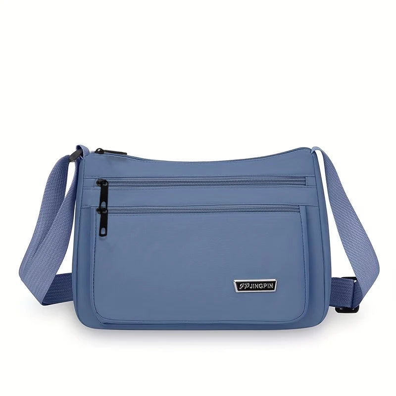 Casual Multi-pocket Crossbody Purse Adjustable Wide Strap, Multi Color Option Bag for Travel Outdoor Leisure City Outings