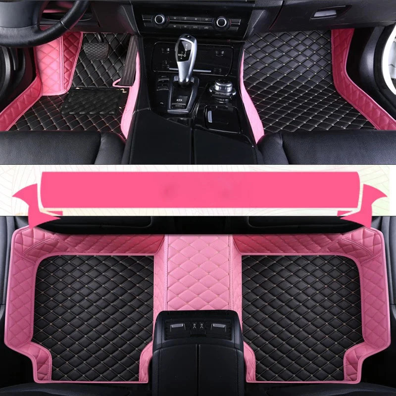 Custom Leather Car Floor Mat For Mitsubishi Outlander Lancer X 2015 2016 2017 2018 2019 2020 2021 Waterproof interior Accessorie