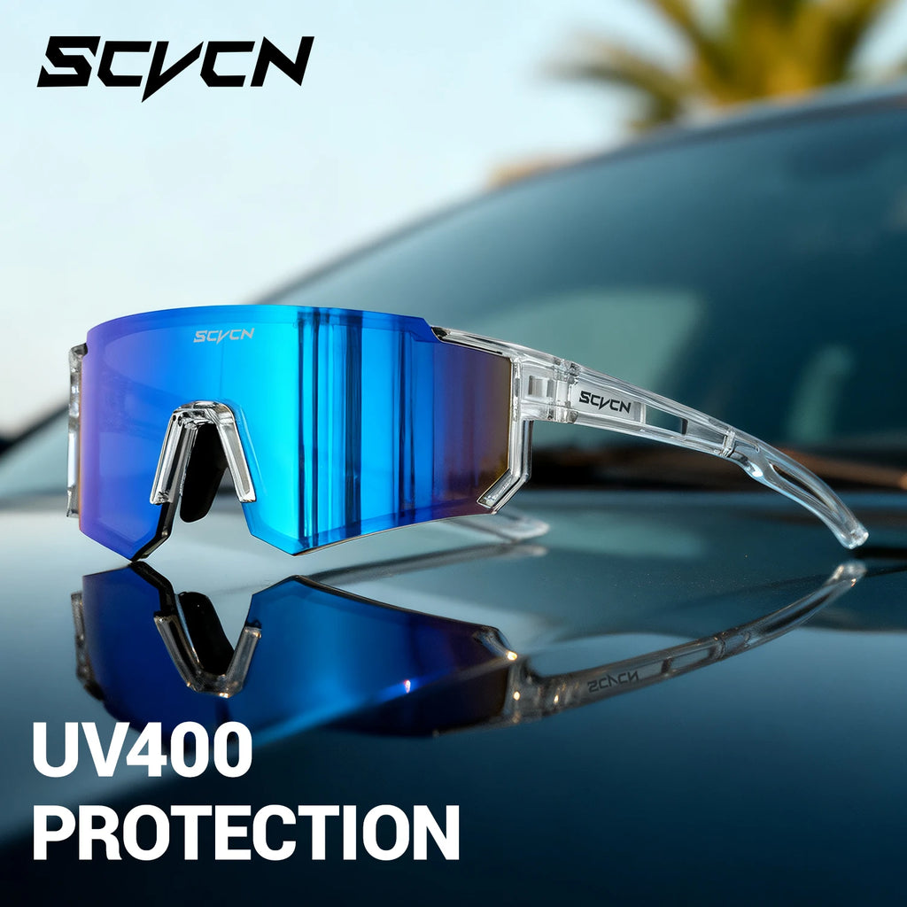 SCVCN UV400 Mountaineering Cycling Protective Glasses Running Sunglasses Stylish Hiking Driving Glasses MTB Sports Sunglasses