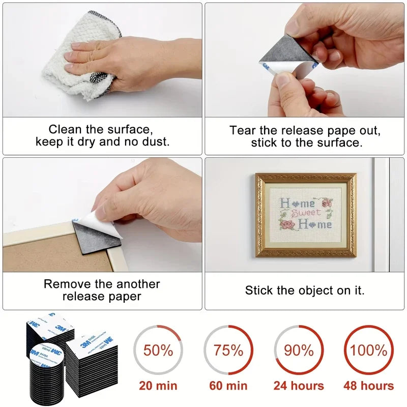 Double Sided Mounting Tape 30/60 Pcs Versatile Double Sided Adhesive Foam Mounting Tape Solution for Walls, Crafts, and More
