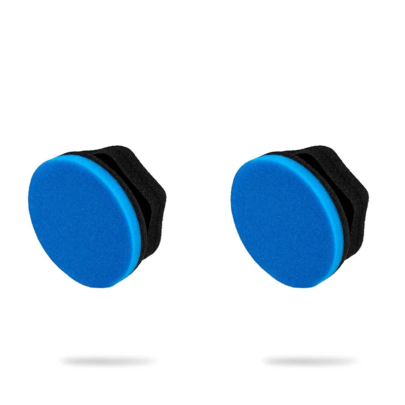 2 Pieces Tire Dressing Applicator Washable 4 Inch Car Detailing Foam Sponge Flat /Wave for No Mess Tire Detailing Supplies