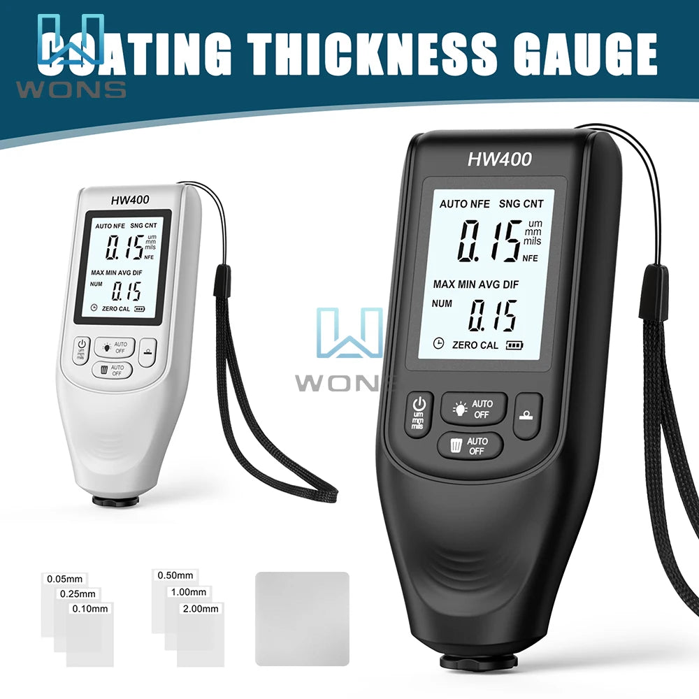 HW-400Car Paint Meter Paint LCD Thickness Gauge Car Coating Thickness Meter for Used Car Buyers Paint Thickness Meter Gauge Auto