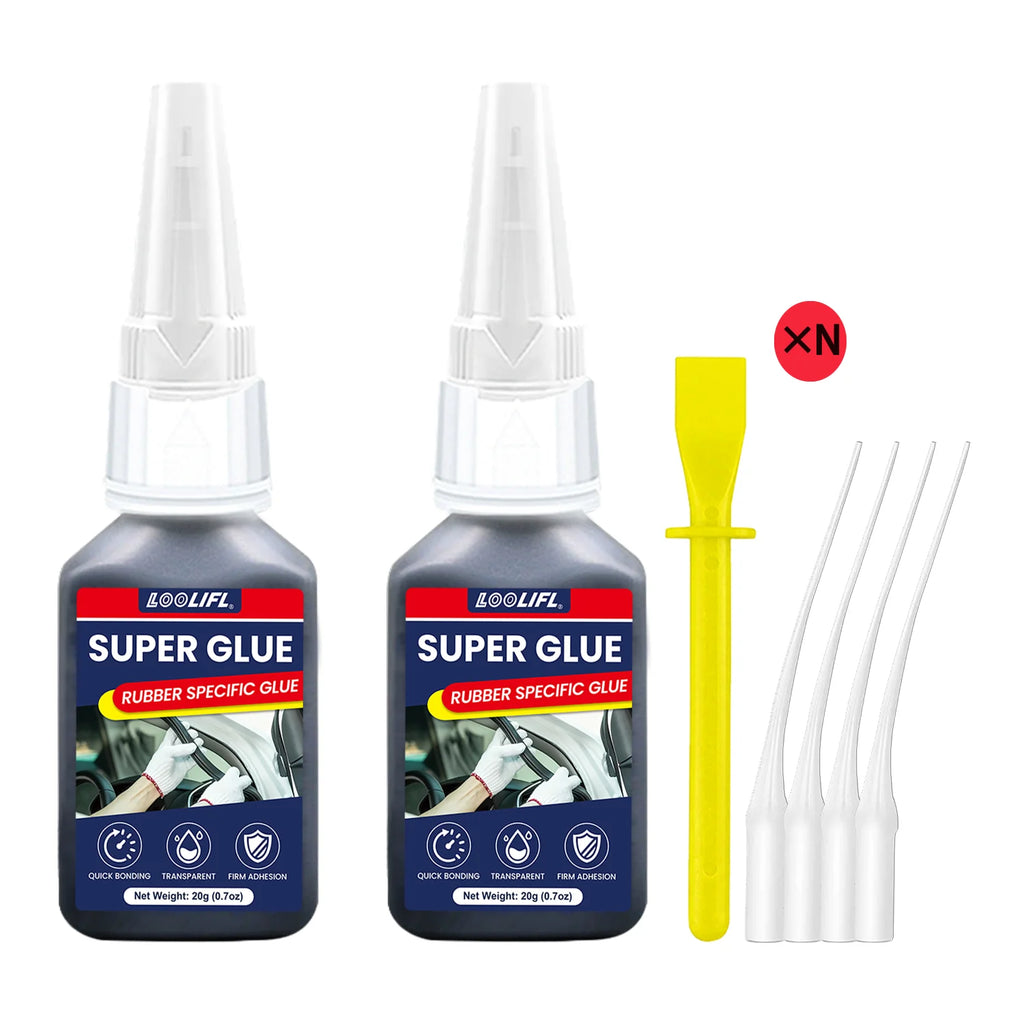 LOOLIFL, Super glue, rubber, tire adhesive, black has ductility, high temperature resistance, transparency and high strength
