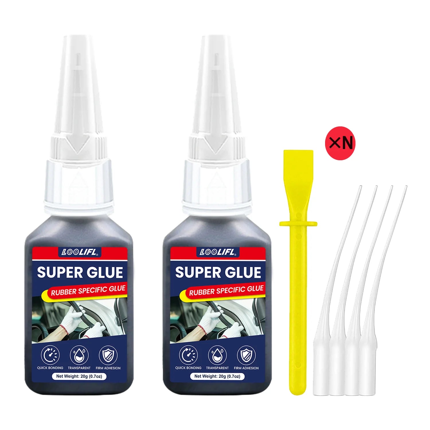 LOOLIFL, Super glue, rubber, tire adhesive, black has ductility, high temperature resistance, transparency and high strength