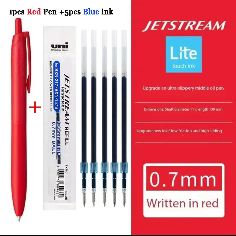 Uni Permanent Ballpoint Pen Jet Stream Anti-slip Cloudy Recycled Eco Shell Friction Super Smooth Ink Oil Pens Portable Supplies