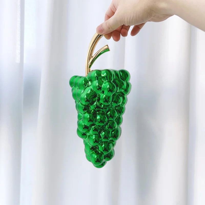 Acrylic Creative Design Grape Shaped Electroplated Banquet Bag Trendy Glossy Irregular Shaped Clutch Bag Wedding Purse Handbags