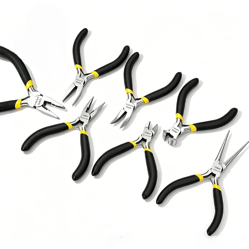 Precision Mini Pliers Set High Carbon Steel 7-Piece Wire Cutter Needle Nose Jewelry Model Assembly Electronics Repair Tool