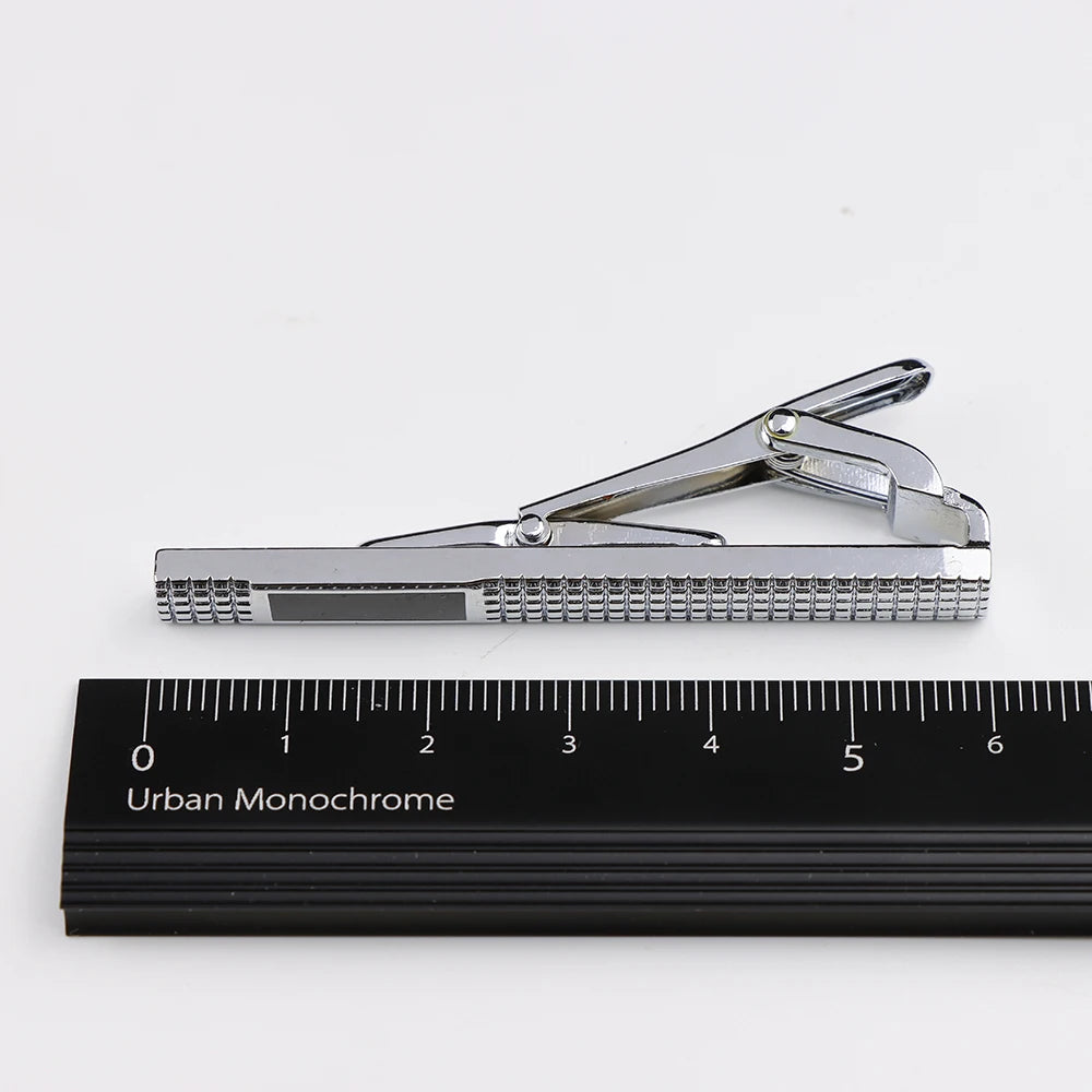 New High Quanlity Classic Golden Sliver 6cm Designer Metal Tie Clips Set Necktie Pin For Men Business Banquet Accessories Gift