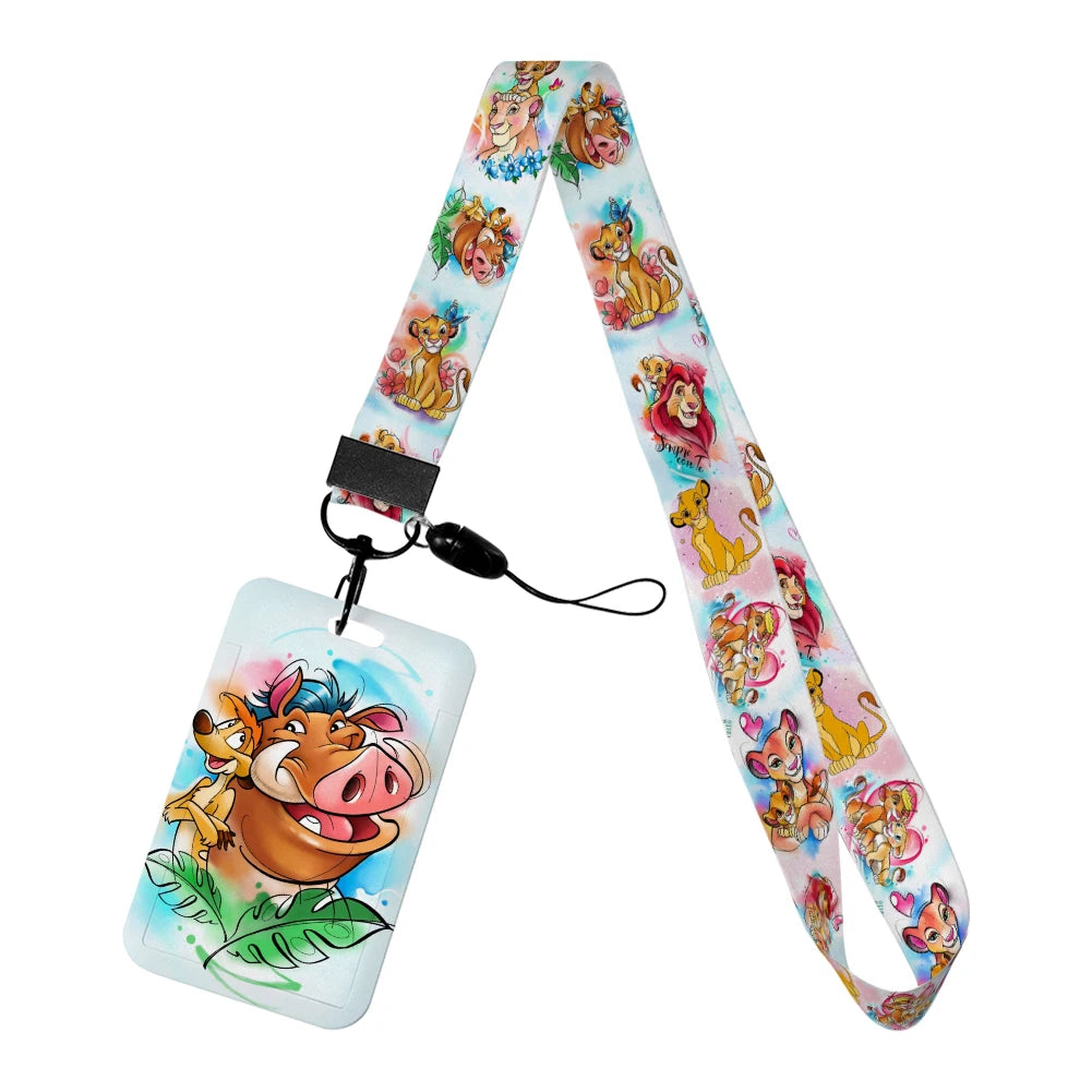 The Lion King Simba Disney Neck Strap Lanyard Movie Boys Card Cover Cartoon Badge Holder ID Card Students Hang Rope Gifts