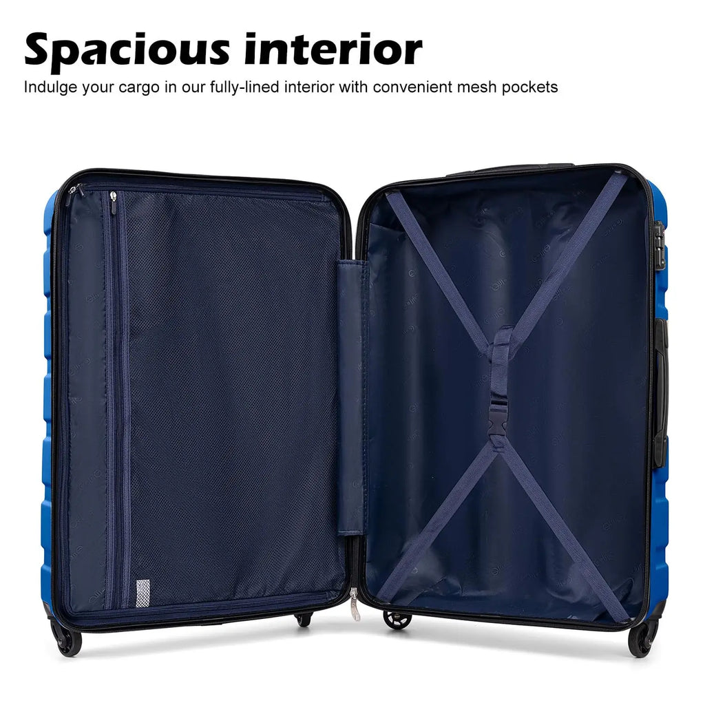 3 Piece Lightweight Hardside Spinner Luggage Set with Secure TSA Lock Travel Suitcases, Customize