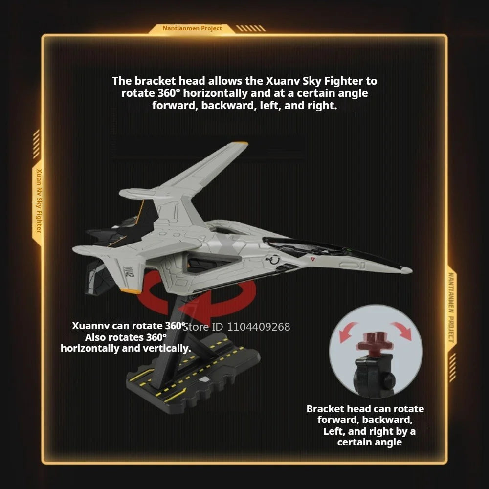 1:200 1:72 Nantianmen Project Xuannv Aerospace Fighter Model Toy Metal Body Movable Parts Aircraft Models Military Ornaments