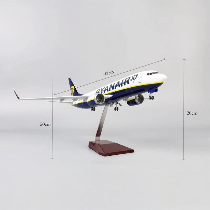 1:85 Scale Airplane Toy B737-800 Airplanes RYANAIR Airline Aircraft Model With Base Landing Gears Resin Miniature Plane For kids