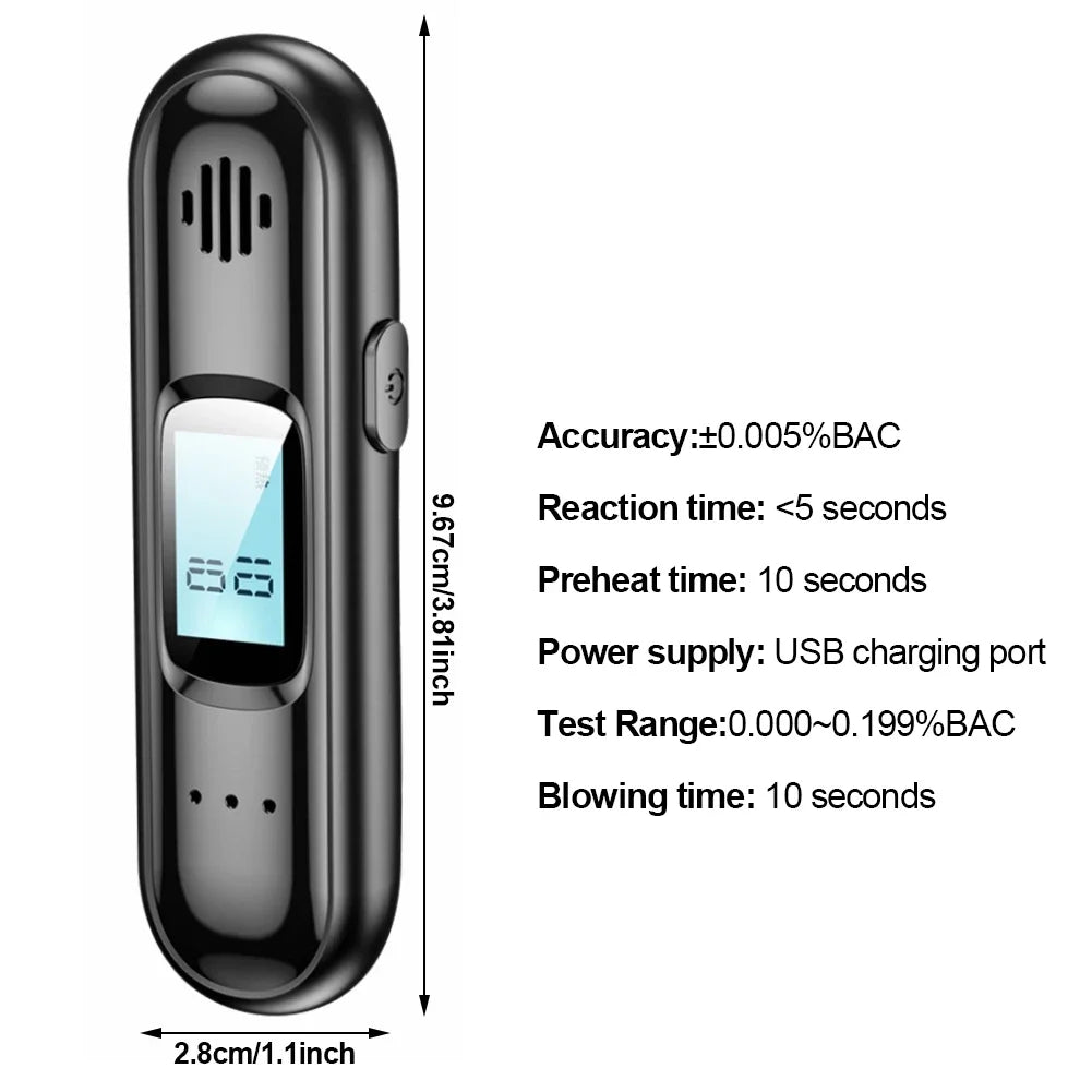 Portable Non-Contact Alcohol Tester with LCD Screen Display Alcoholmeter Alcohol Tester Accuracy Breathalyzer Diagnostic Tool