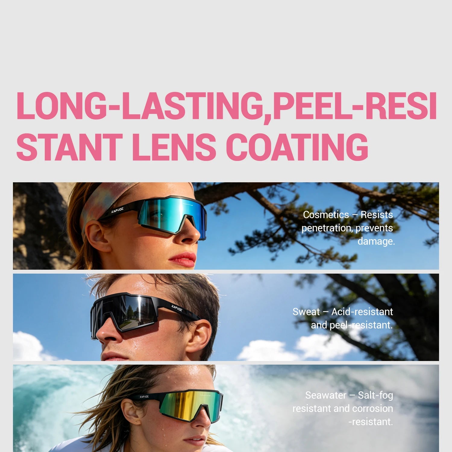 KAPVOE Men's Hiking Eyewear Cycling Sunglasses Fishing Outdoor Sports Sunglasses MTB Bike Glasses Riding Goggle for Women 2026