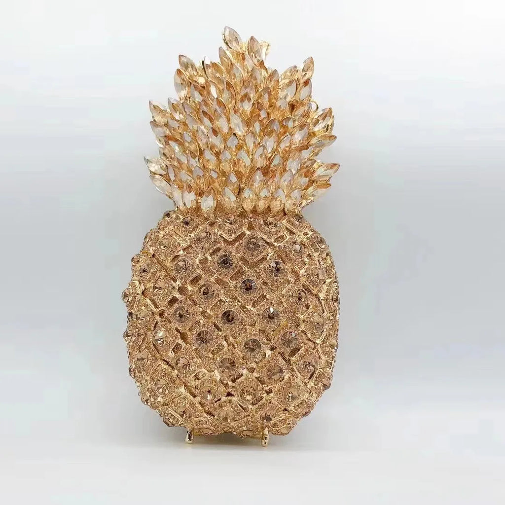 Blue Stone Pineapple Bag Diamond White Party Dinner Clutches Crystal Women Prom Formal Handbags For Lady Rhinestone Purses Bags