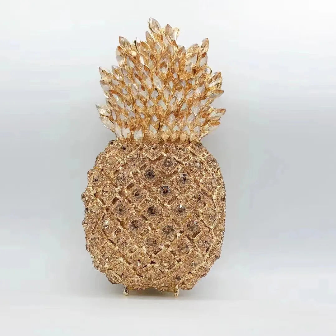 Blue Stone Pineapple Bag Diamond White Party Dinner Clutches Crystal Women Prom Formal Handbags For Lady Rhinestone Purses Bags