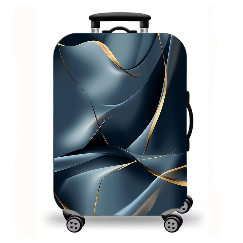 Luggage Cover,Luxury Marble Gold Vein Abstract Fluid Print Stretch Suitcase Protector,Washable Anti-Scratch Travel Baggage Cover