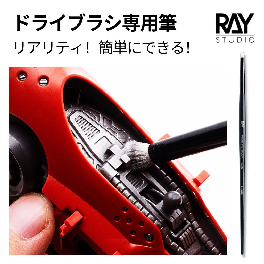 RAYSTUDIO Modeling Brushes Series Fine-point / Liner / Flat / Dry Brush Functional Tool for Model Panel Wash Building Hobby Tool
