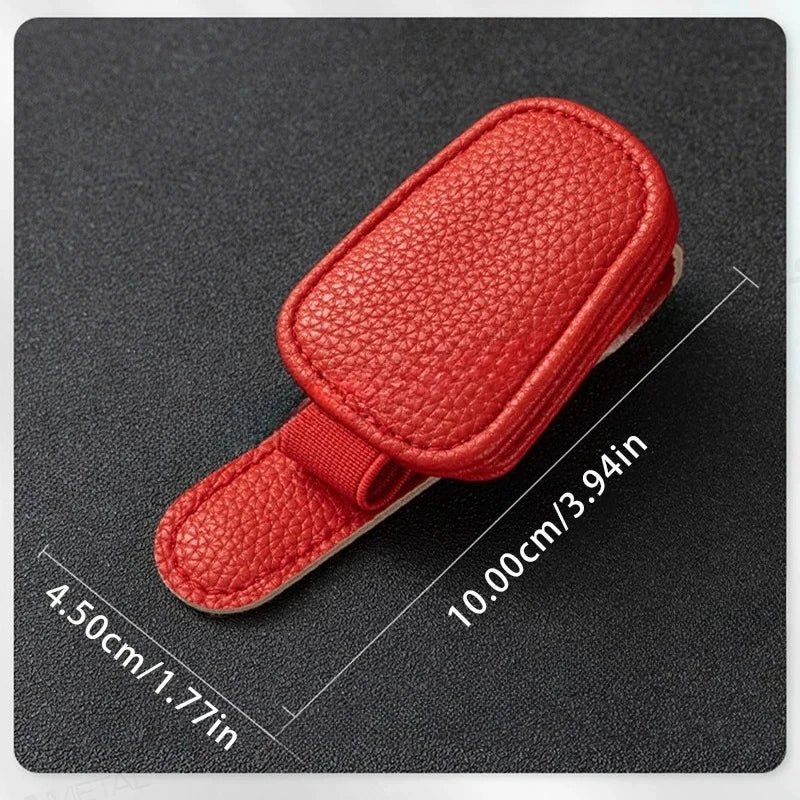 BLALION Car Sun Visor Clip Glasses Cards Case Auto Sunglasses Visor Glasses Holder Sunglasses Bracket Holder PU Glasses Support