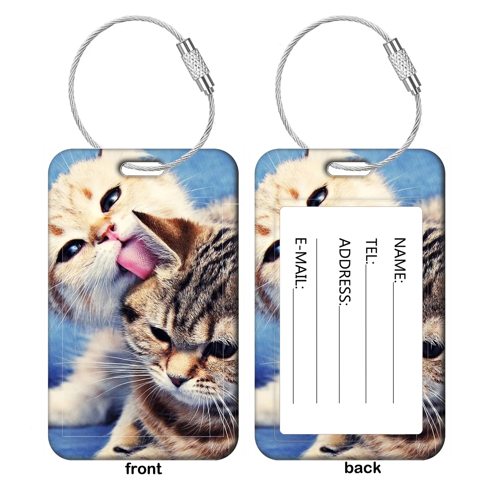 Cute Animal Cat Luggage Tags Suitcase ID Address Name Holder Kitten Baggage Tag Label Travel Suitcase cccessories