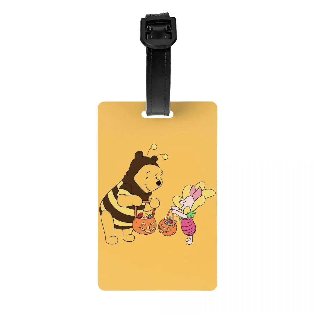 Custom Happy P-Piglets Anime Big Movie Luggage Tag With Name Card Privacy Cover ID Label for Travel Bag Suitcase